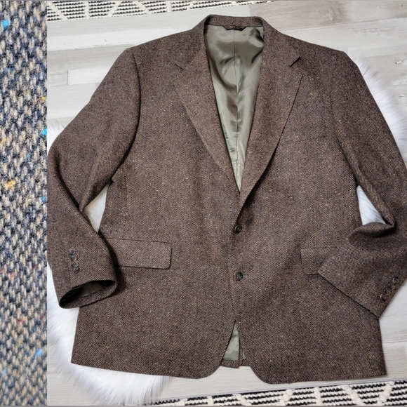 Vintage Milo's Miles City Mt Brown Wool Sport Coat Mens Size 48R USA Made - Picture 1 of 16